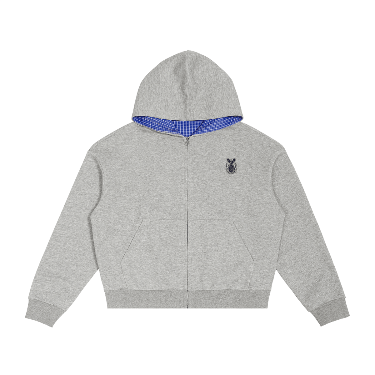 234 Plaid Boxy Zip Hoodie - | 234 Collectives