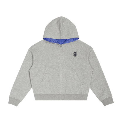 234 Plaid Boxy Zip Hoodie - | 234 Collectives