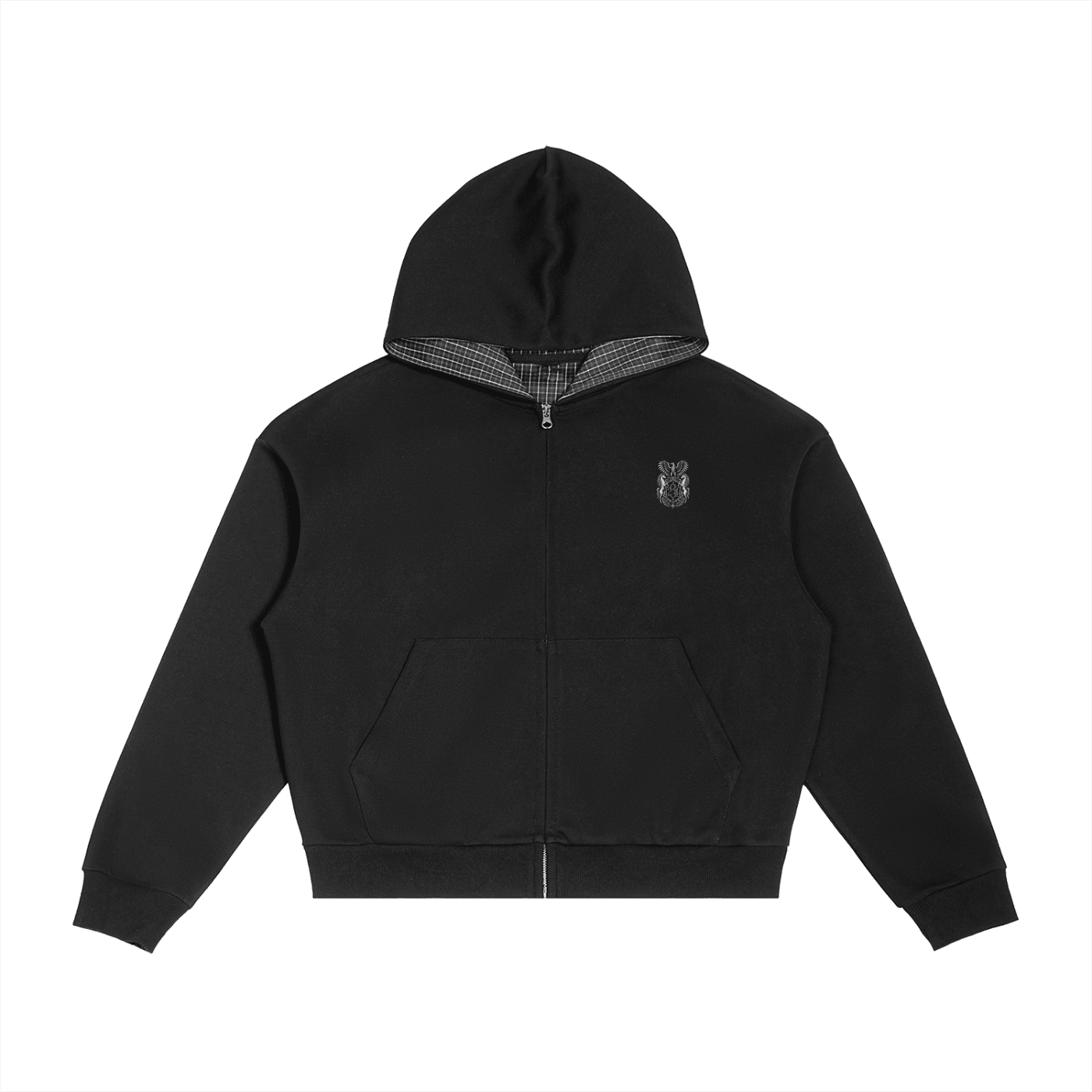 234 Plaid Boxy Zip Hoodie - | 234 Collectives
