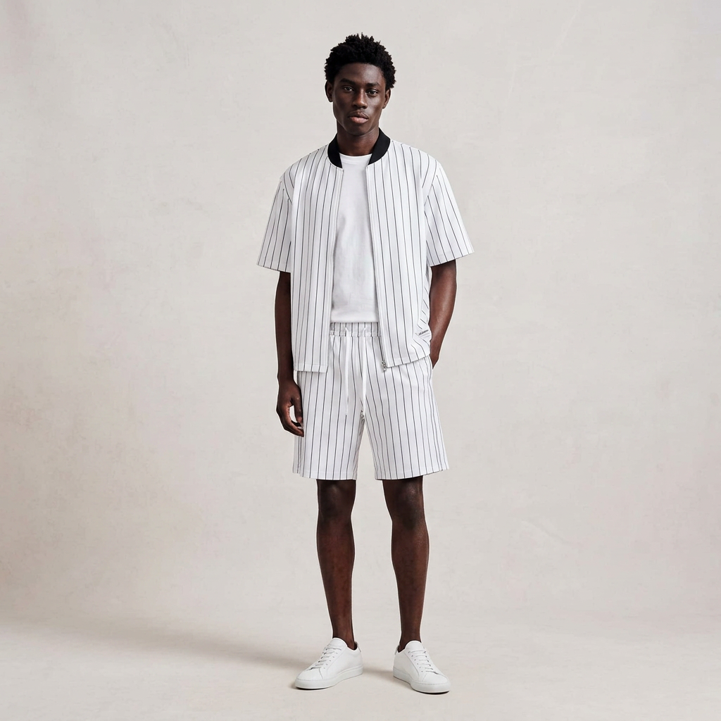 Unisex Striped Baseball Jersey Full-Zip - TWO THREE FOUR COLLECTIVES