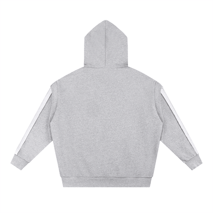 Contrast Tape Raw Edge Double Layered Hoodie - | 234 Collectives