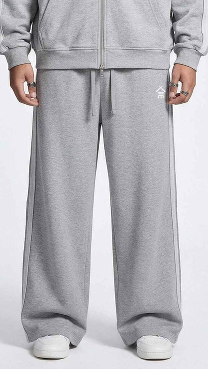 Contrast Tape Wide-Leg Sweatpants