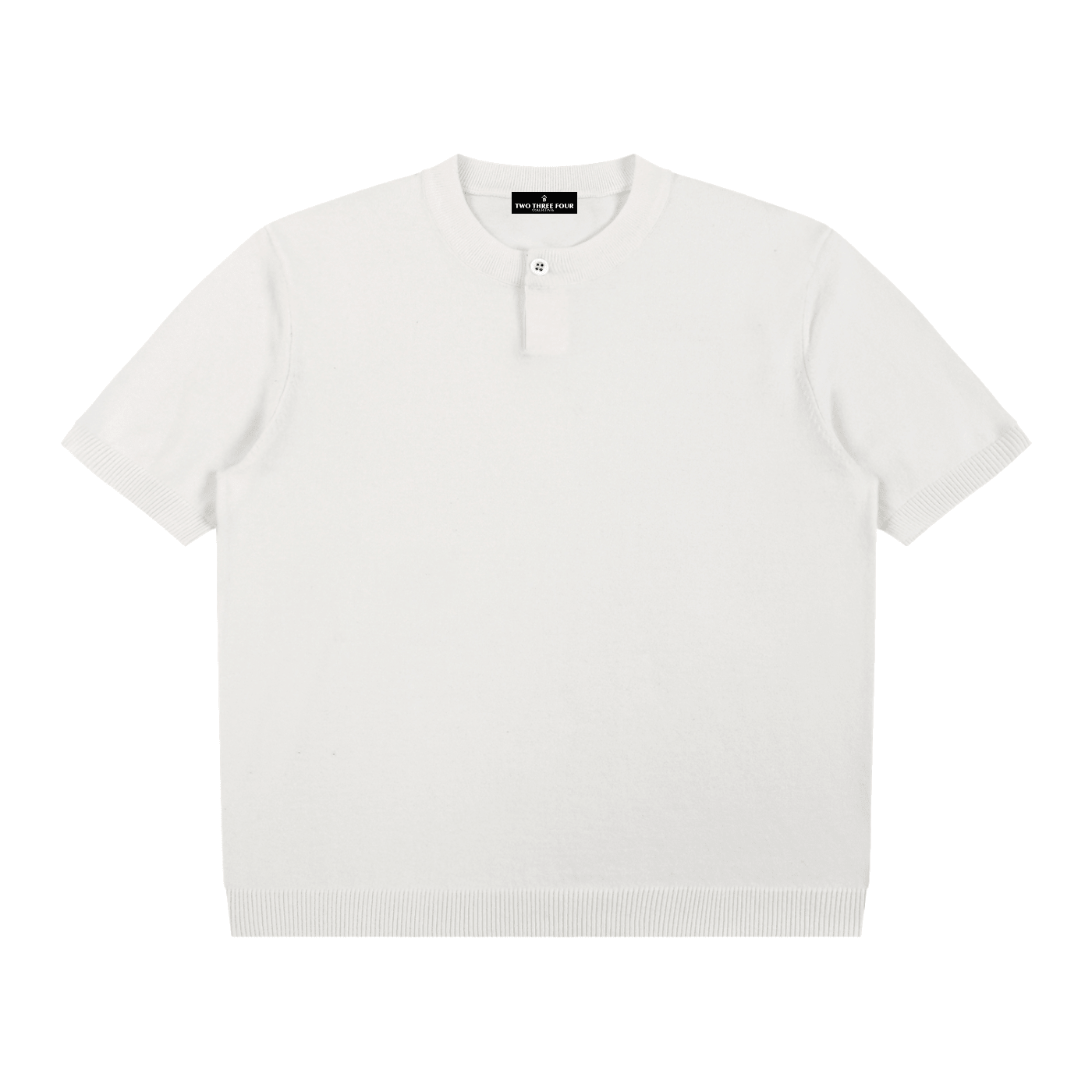 Cotton Knit Short Sleeve Henley T-Shirt - | 234 Collectives