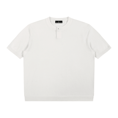Cotton Knit Short Sleeve Henley T-Shirt - | 234 Collectives