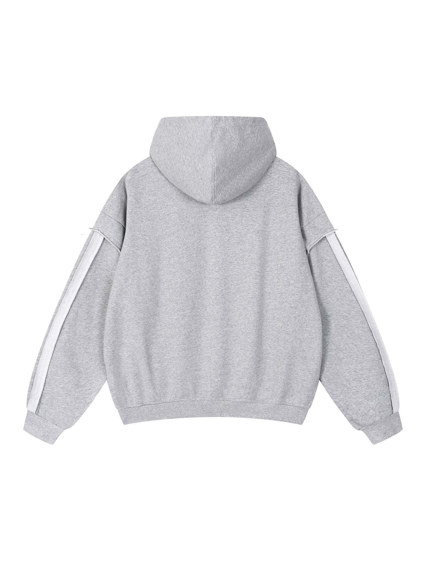 Contrast Tape Raw Edge Double Layered Hoodie