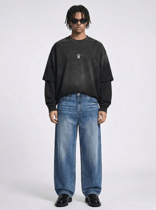 Sun Fade Heavyweight Denim Jeans - | 234 Collectives
