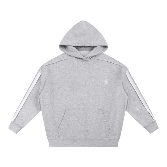 Travellers Club Contrast Tape Raw Edge Double Layered Hoodie - | 234 Collectives