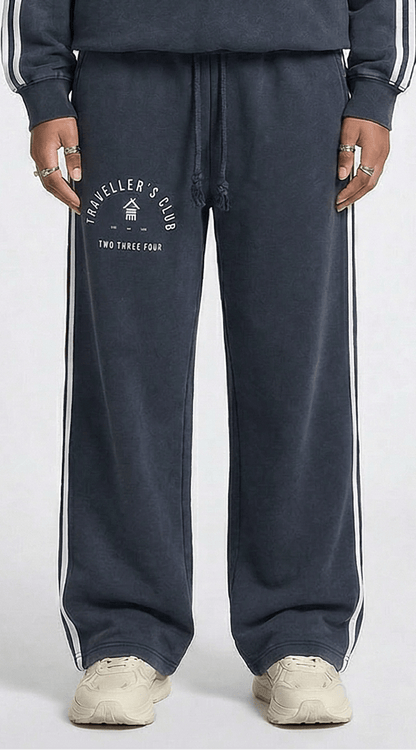 Traveller's Club Snow Washed Contrast Tape Sweatpants - | 234 Collectives
