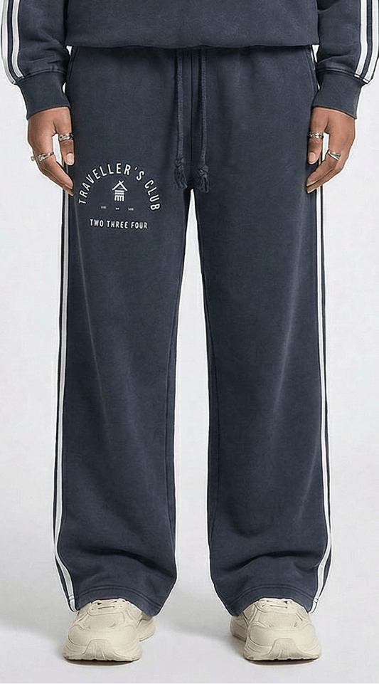 Traveller's Club Snow Washed Contrast Tape Sweatpants - | 234 Collectives