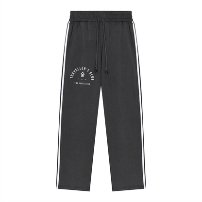 Traveller's Club Snow Washed Contrast Tape Sweatpants - | 234 Collectives