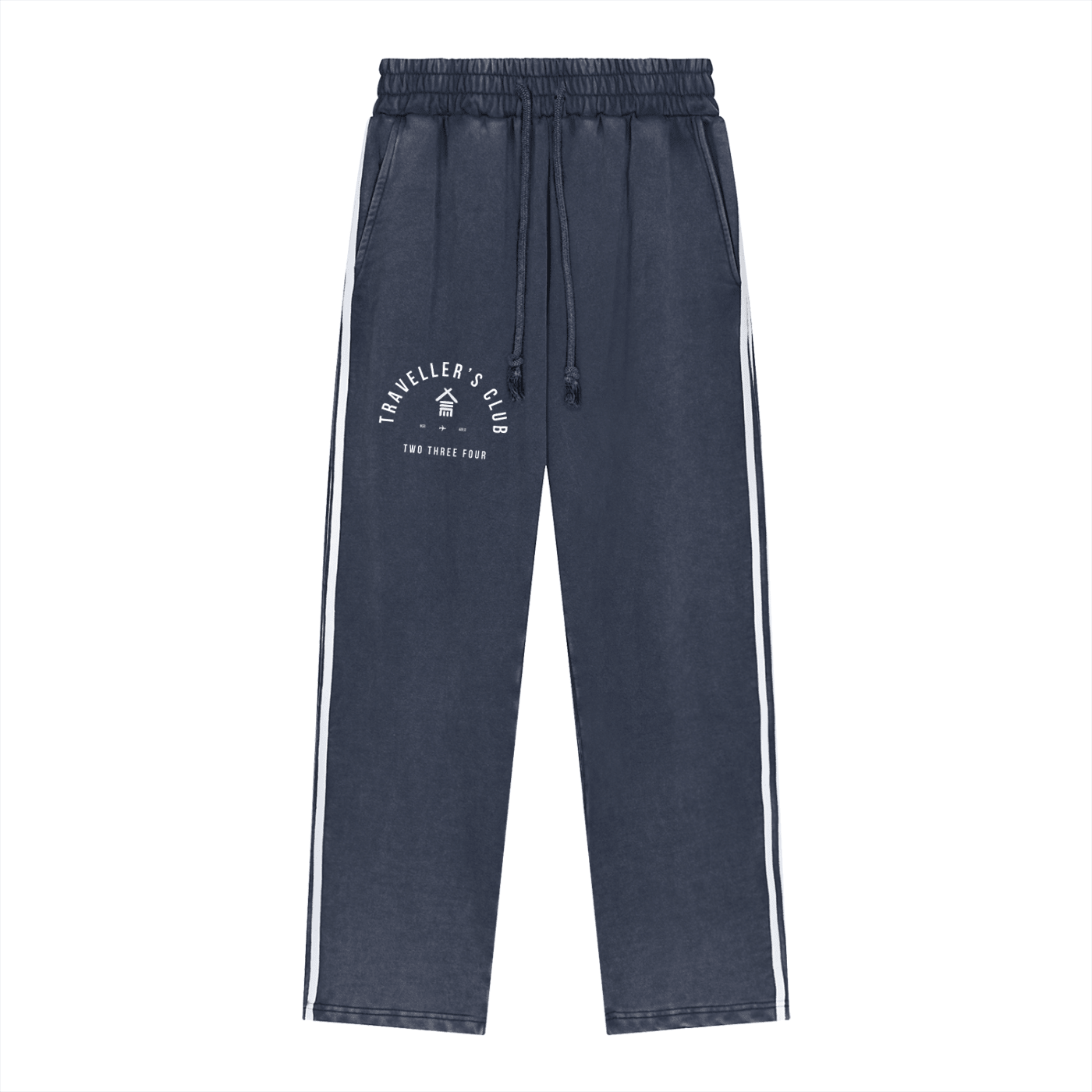 Traveller's Club Snow Washed Contrast Tape Sweatpants - | 234 Collectives