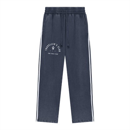 Traveller's Club Snow Washed Contrast Tape Sweatpants - | 234 Collectives