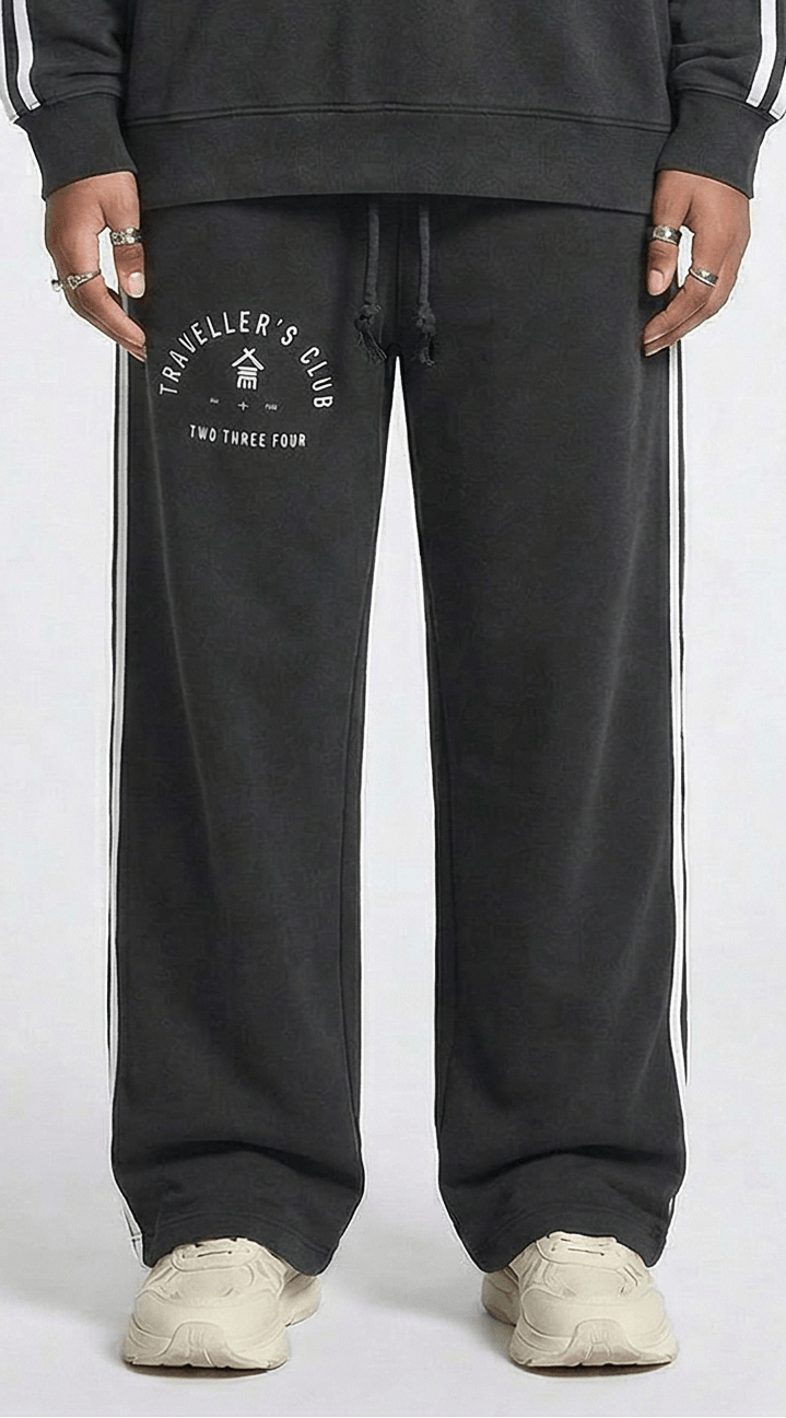 Traveller's Club Snow Washed Contrast Tape Sweatpants - | 234 Collectives