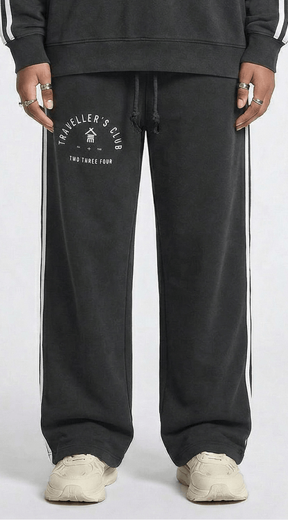 Traveller's Club Snow Washed Contrast Tape Sweatpants - | 234 Collectives