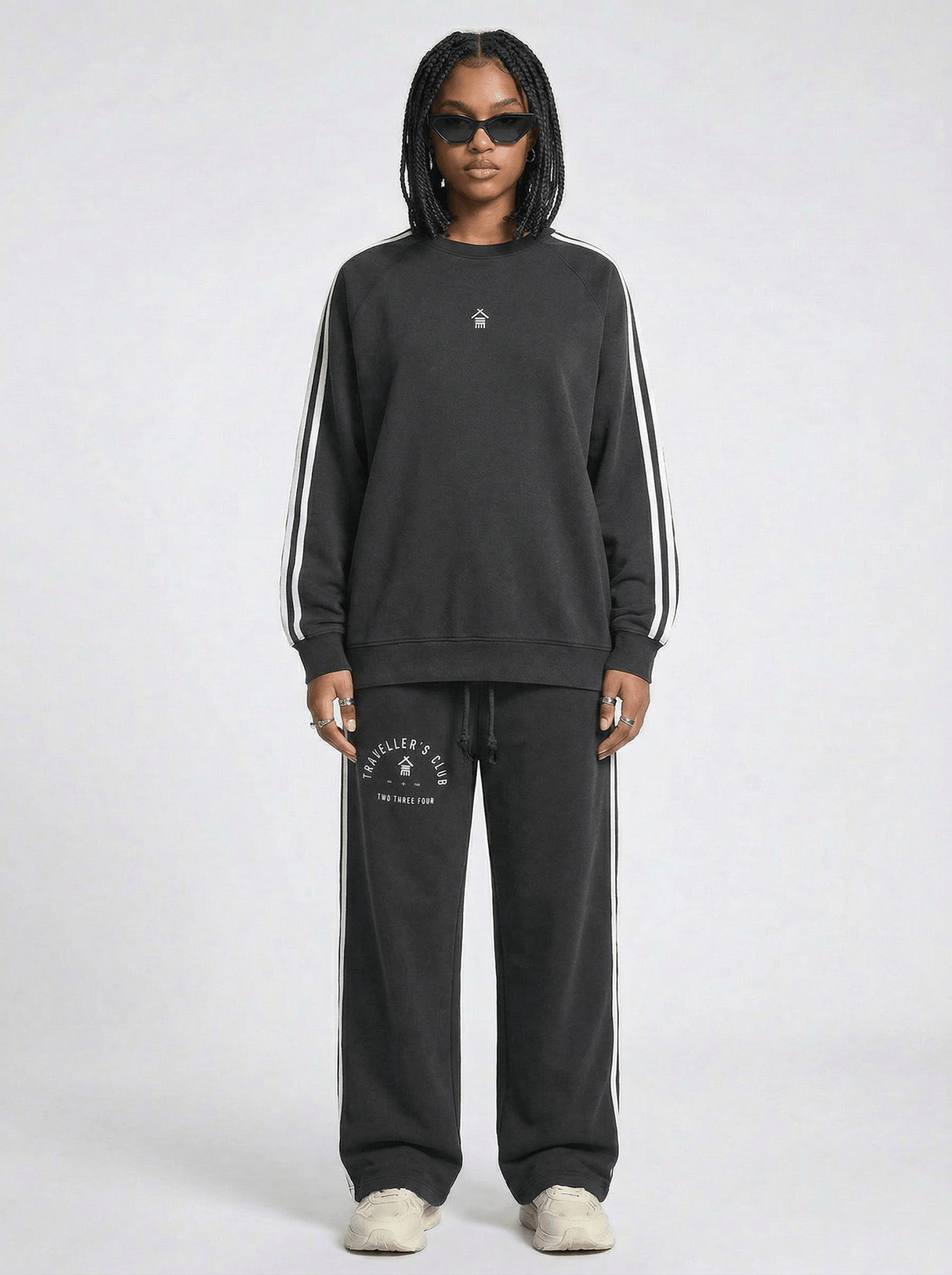 Traveller's Club Snow Washed Contrast Tape Sweatshirt - | 234 Collectives