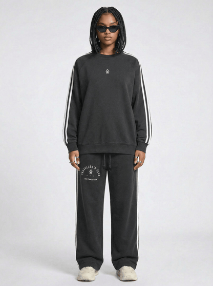 Traveller's Club Snow Washed Contrast Tape Sweatshirt - | 234 Collectives