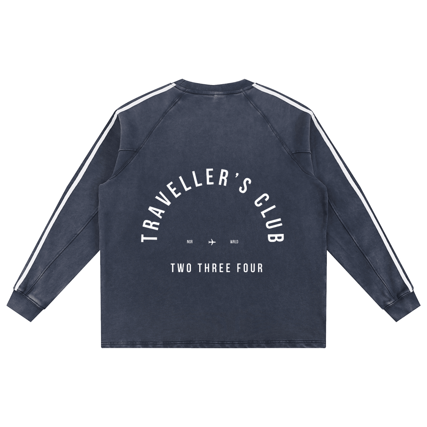 Traveller's Club Snow Washed Contrast Tape Sweatshirt - | 234 Collectives